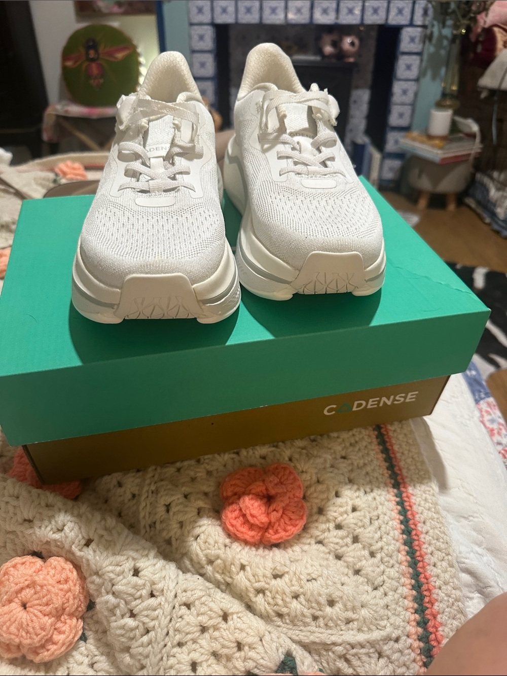 Cadence Women's White Knit Trainer Sneakers